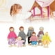 thumbnail image 1 of Familia De Casa De Muñecas De Madera, 7 Muñecas Confiables Familia De Sonrisa Dulce Figuras De Juego De Simulación Desarrollo De Habilidades Diversión Para Casa De Muñecas, 1 of 7