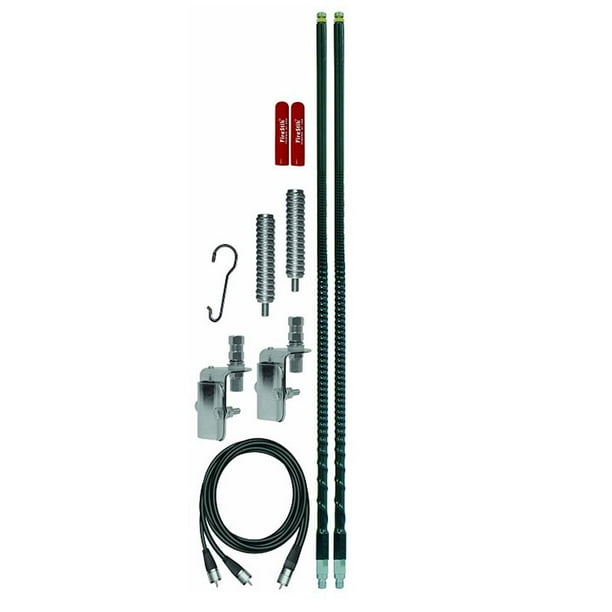 Firestik FS464A9AB 4 ft. DUAL MIRROR MOUNT ANTENNA KIT BLACK