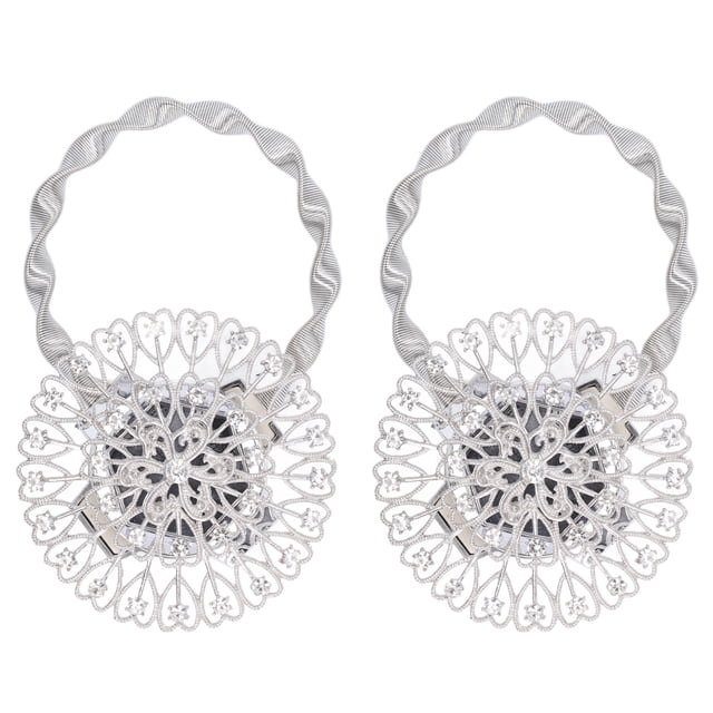2 uds. Alzapaños magnéticos para cortina, Clips de hebilla de cortina de flores de cristal brillante de acero inoxidable para decoración del hogar y la Oficina