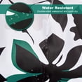 thumbnail image 5 of 72x72 Inches Black White Floral Fabric Shower Curtain, Waterproof, Machine Washable, Modern Bathroom Weighted Hem Shower Curtain Set with Rust Resistant Metal Grommet Hooks, 5 of 7