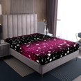 thumbnail image 3 of Erosebridal Glitter Star Bedding Set Twin Size, Black And Purple Bed Sheets Teens Adult Bedroom, Ombre Silver Meteor Fitted Sheet Sparkle Galaxy Twinkle Starlight Sheets, 3 of 6