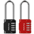 thumbnail image 1 of Puroma 2 Pack 2.6 Inch Long Shackle Combination Lock 4 Digit Outdoor Waterproof Padlock for School Gym Locker, Sports Locker, Fence, Gate, Toolbox, Case, Hasp Storage (Red & Black), 1 of 4