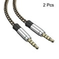 thumbnail image 3 of 2 Pack Aux Cable 3.5mm Male to Male Nylon Braided 10Ft 4 Pole Hi-Fi Stereo Sound Auxiliary Cord Brown, 3 of 6