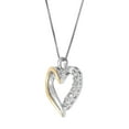thumbnail image 2 of Brilliance Fine Jewelry Created White Sapphire Heart Pendant in Sterling Silver and 10K Gold, 2 of 4