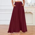 thumbnail image 6 of adaychics Maxi Satin Skirt High Waisted Summer Fashion Long Flowy Skirts with Pockets for Work Party, 6 of 7
