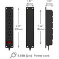thumbnail image 2 of Mountable Power Strip Wall Mount Power Outlets Screw Down Power Supply 5AC Outlet 6.56 Feet Extension Cord, On&Off Switch, 2 of 4
