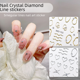 thumbnail image 2 of Pegatinas para uñas Línea de diamante de cristal en relieve Corazón hueco de diamante Borde de marco de metal irregular Pegatinas francesas doradas y plateadas, 2 of 5