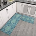 thumbnail image 3 of Bohemian Geometric Patterns Kitchen Rugs and Mats Sets Of 2, Funny Kitchen Decoration Rubber Backing Non-Slip Absorbent Mats for Sink Waterproof Runner Rug for Laundry Room 17x30+17x48inch, 3 of 7