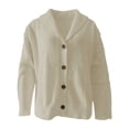 thumbnail image 4 of Trendfront Womens Solid Color Cardigan Shawl Collar Long Sleeve Button Front Ribbed Knit Casual Sweater Jacket With Pockets, 4 of 5