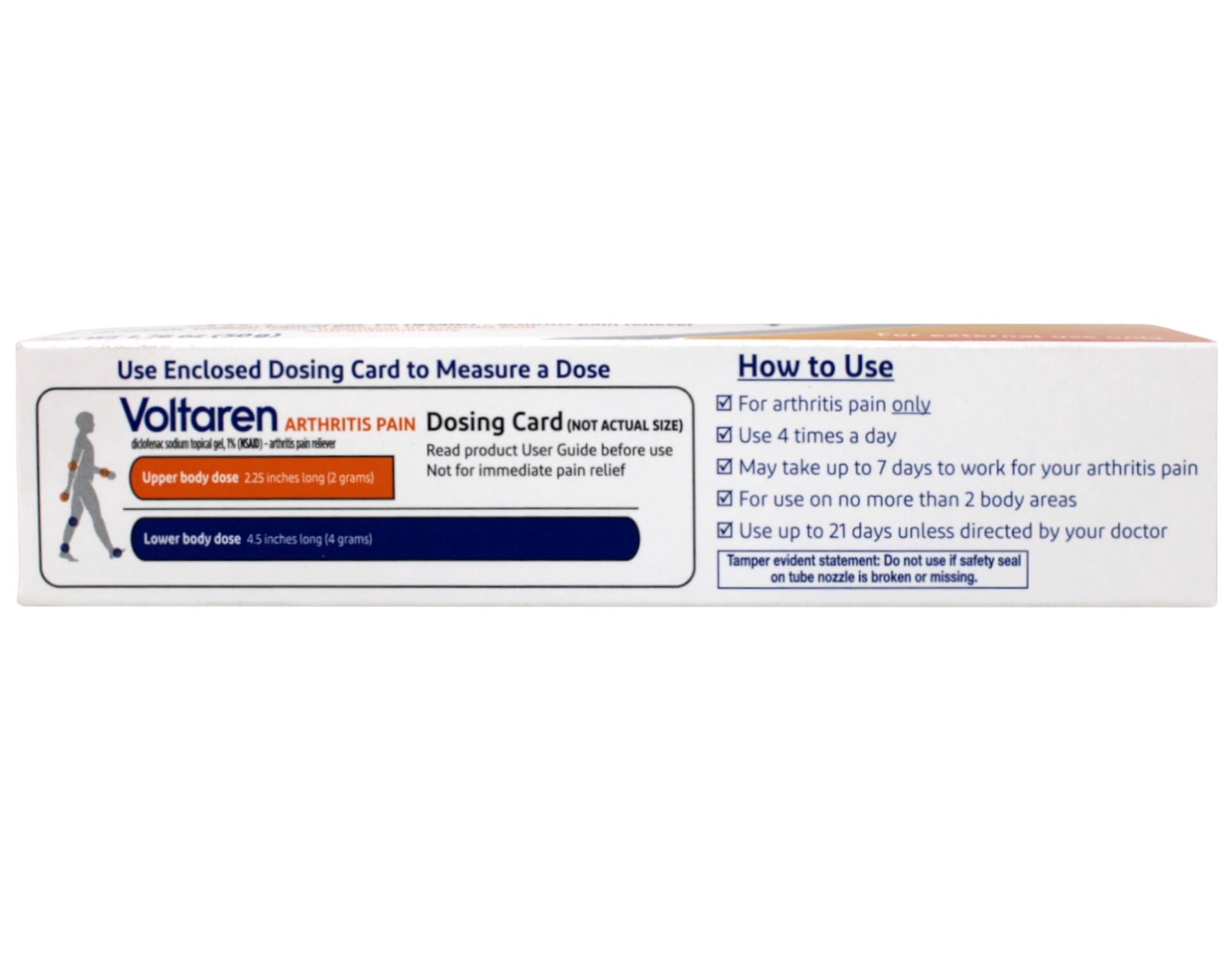 Voltaren Arthritis Pain Gel (50g) Over the Counter 1% Nonsteroidal Anti-Inflammatory (NSAID) Reduces Joints Inflammation & Pain