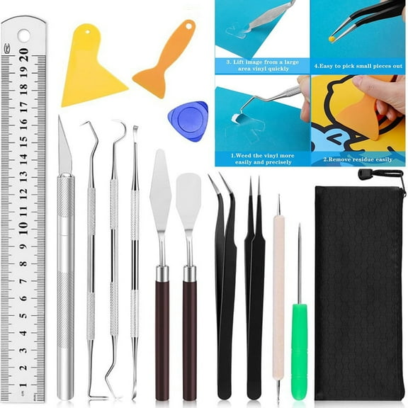 22Pcs Craft Vinyl Weeding Tools Set Basic Vinyl Tool for Cricut Lettering Kits