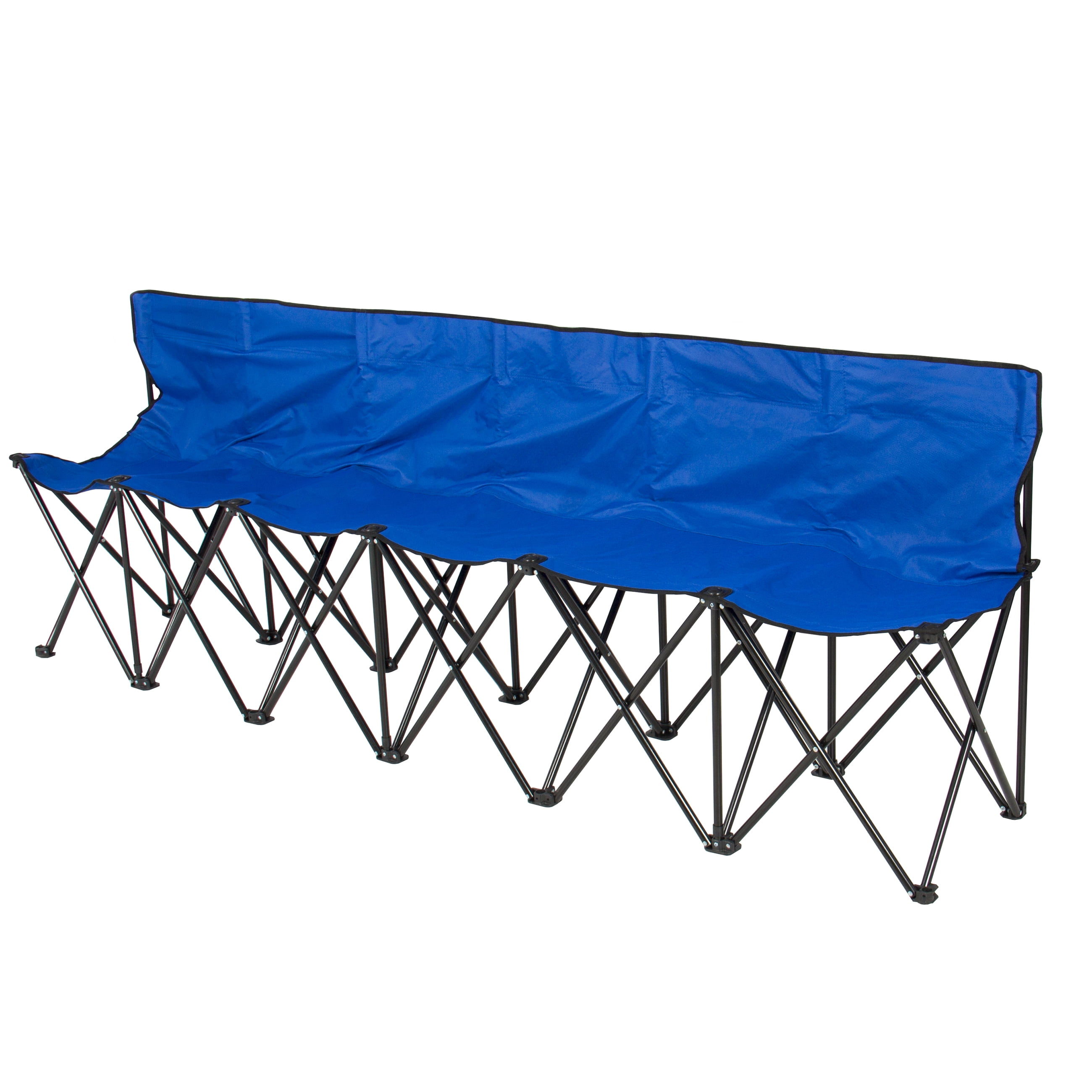 Best Choice Products 6 Seat Portable Folding Bench For Camping Sports Sideline W Steel Tube Frame Carry Case Blue Walmart Com Walmart Com