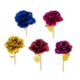 thumbnail image 4 of AURARMLET 5Ud Flores Artificiales Con Hojas Doradas Para En Cumpleaños Y Fiestas, 4 of 6
