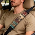 thumbnail image 5 of Xoenoiee Aztec Deer Wolf American Tribal Print Car Seat Covers Full Set of 5 for Women Men, Faux Leather Auto Seat Cover Protector with Seat Belt Covers and Center Console Cover, 5 of 7