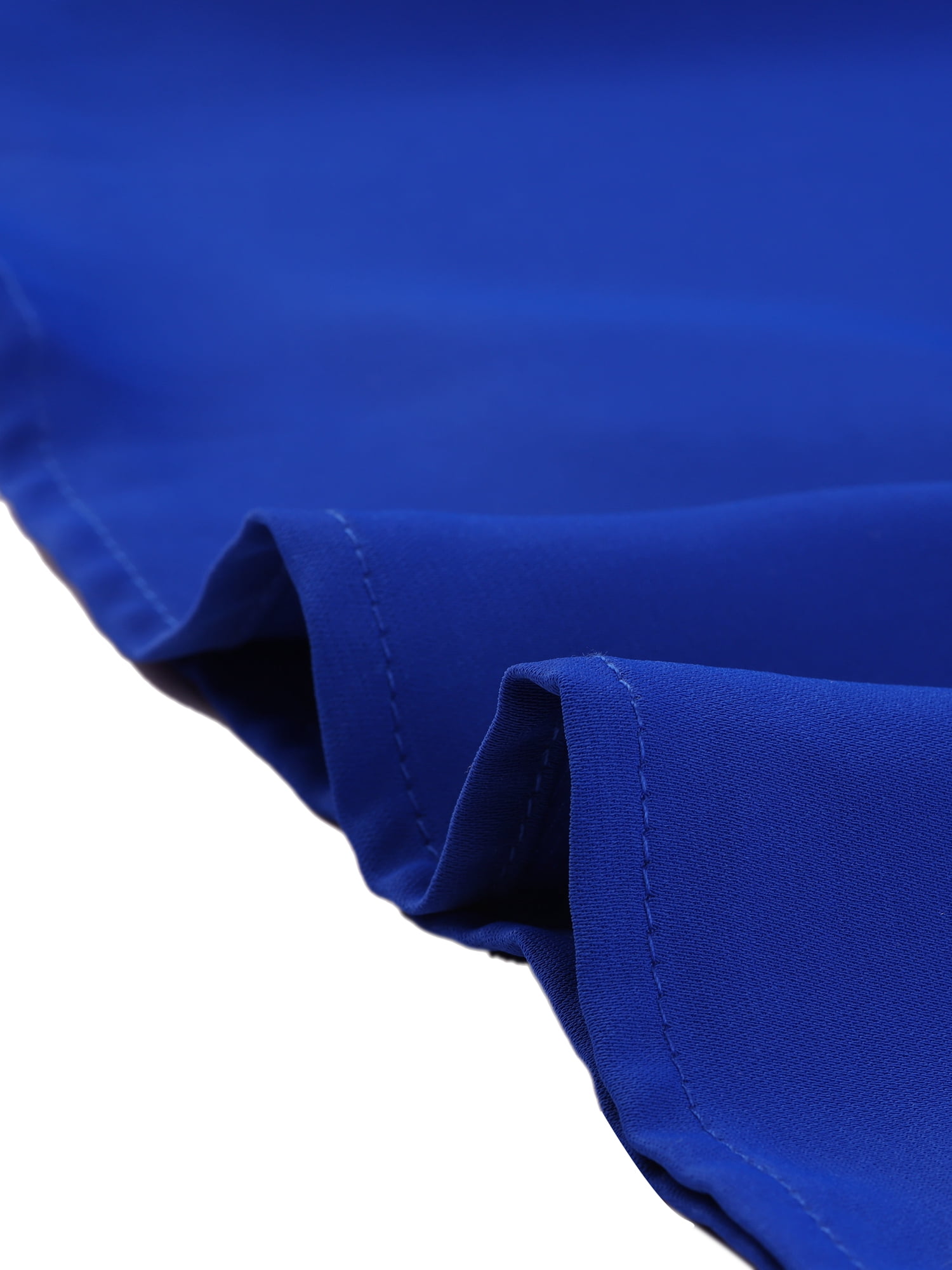 DARING DIVA Stand Collar Cap Sleeve Keyhole Back Blouse XL Royal Blue