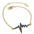 thumbnail image 4 of de de del de de imitación Brazalete de cadena de eslabones ajustables Moda Cadena de oro Cristal azul, 4 of 9
