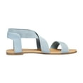 thumbnail image 2 of Dream Pairs Women Elastic Ankle Strap Flats Sandals Summer Casual Street Flats Sandals Elatica-6 Dusty/Blue Size 5, 2 of 5