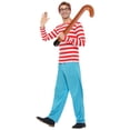 thumbnail image 7 of Alaiyaky Red and White Striped Costume Suit, Halloween Costumes Striped Shirt with Hat Glasses, Men Women Halloween Costumes World Book Day Outfit, 7 of 7