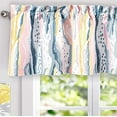 thumbnail image 2 of Porch & Den  Nova Ink Blue Brush Stroke Pattern Blackout Valance Pink Yellow 18"L x 52"W, 2 of 6