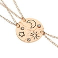 thumbnail image 6 of 3pcs Charm Stitching Inlaid Rhinestone Jewelry Best Friend Sun Moon Cloud Star Friendship Necklace BFF Pendant SILVER, 6 of 8