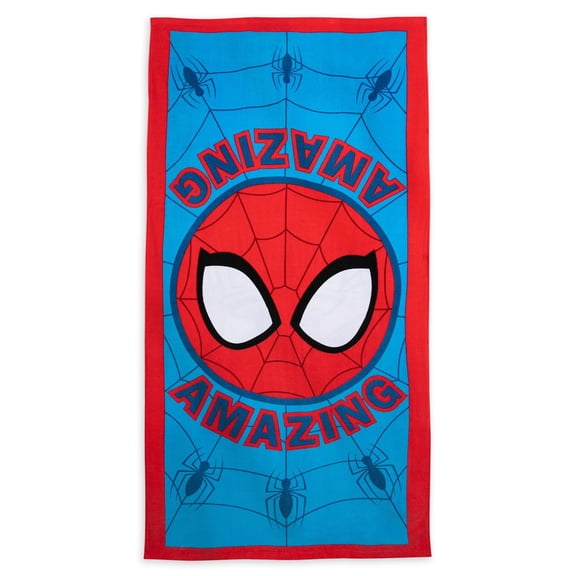 Disney Store Official Spider-Man Beach Towel with Amazin Spidey Screen Art on Topside - Measures 29" x 58" - Soft & Absorbent for Pool or Beach - Disney Gift & Bath Towels for Kids