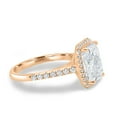 thumbnail image 5 of ESTE ORIGIN 2.5Ctw Radiant Cut Moissanite Halo Engagement Ring with Pavé Band in 18K Rose Gold for Women, 5 of 7