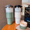 thumbnail image 2 of Tyeso 1200ml 40oz Tumbler With Handle and Silicone Coaster Coffee Cup Stainless Steel Vacuum Thermal Insulated Mug Cold Storage, 2 of 5
