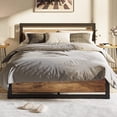 thumbnail image 3 of CREATIVE HOBBIES Metal and Wood Bed Frame with Headboard and Footboard Full Size Platform Bed Strong Metal Slat Support No Box Spring Needed Easy to Assemble, 3 of 8