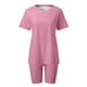 thumbnail image 3 of Conjunto deportivo de 2 piezas para mujer con top de manga corta y pantalón corto - Poliéster, transpirable, S-XXXL para yoga/running/actividades diarias, 3 of 6
