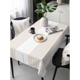 thumbnail image 6 of Gray Beige Stripe Table Cloth, Modern Art Horizontal Striped Waterproof Tablecloth for Rectangle Tables, Reusable Washable Fabric Table Cover for Restaurant Kitchen Dining Tables 60"x120", 6 of 6