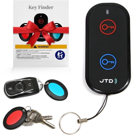 Key Finder Locator with Sound, Remote Finder - 2 Receivers, 1 Car Tracker Keychain,85dB Loud, 131ft Range Tracker for Keys, Wallet, Pet,TV Remote Control - No App Needed Item Finder for Home
