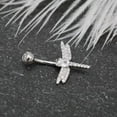 thumbnail image 3 of Beautiful 2Ct Oval Cut Lab Created Diamond Dragonfly Belly Button Navel Ring For Women's 14K White Gold Plated 925 Sterling Silver, 3 of 5