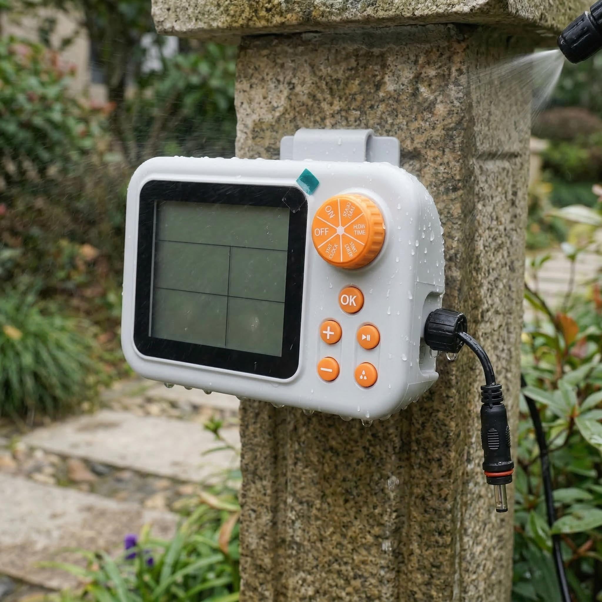 Smart 15-Pot Automatic Watering System — Indoor Automatic Watering Kit with Programmable Timer and Humidity Sensor — Drip Irrigation System for Potted Plants While You're Away