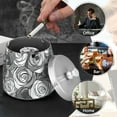 thumbnail image 4 of Yayeee Ashtray with Lid for Cigarette Smokeless Stainless Steel Home Ash Holder, Black Roses, 4 of 7
