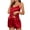 Red, variant on Tnhcen Women's Soft 2-Piece Nightwear A Silk Satin Nightwear Set Including A Cami Top And Shorts