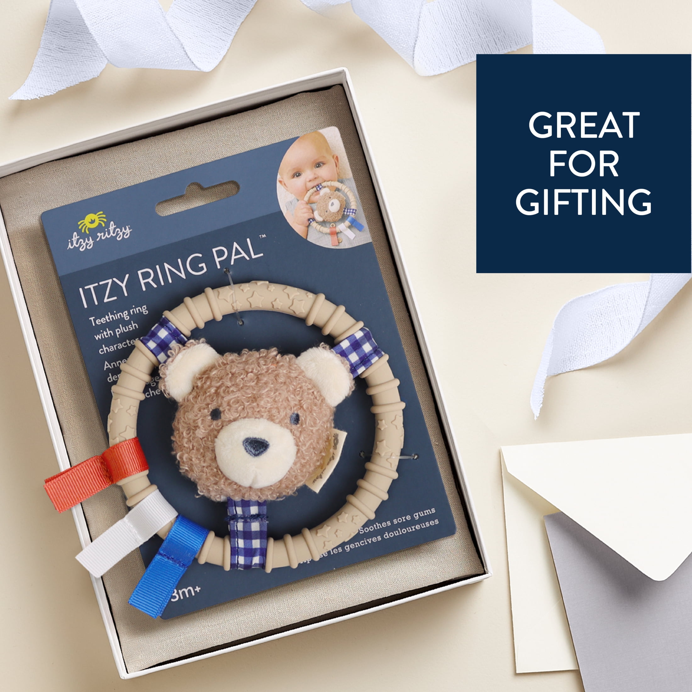 Itzy Ring Pal™ Teething ring with plush bear