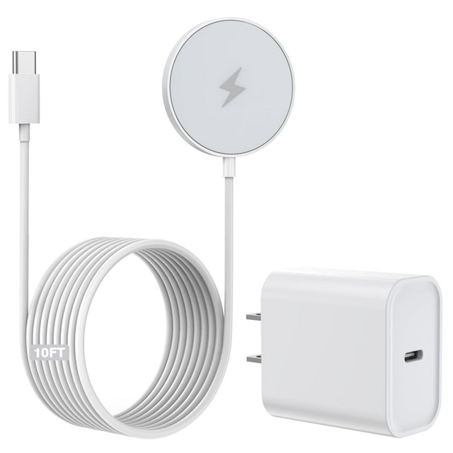 Cargador inalámbrico magnético VOWSVOWS 15W para iPhone con adaptador