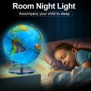 TJT 3D AR Educational World Globe, 10 Interactive Globe for Kids with Metal Stand , Earth Globes for Adults, LED Illuminated Night Lighting Gift