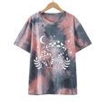 thumbnail image 4 of ICHUANYI Clearance Women's Loose Tie Print Crew Neck Short Sleeve Top Blouse(Pink, XL) ICHUANYI WER2023080803418, 4 of 9