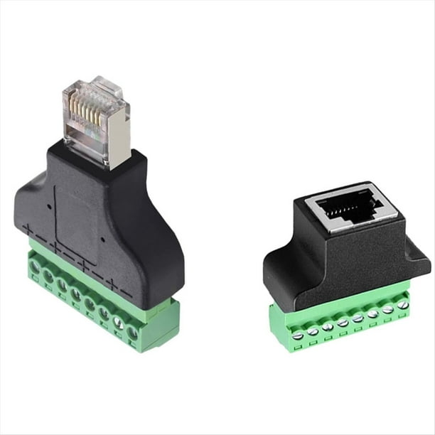 Adaptador de Red RJ45 (Conector Macho/Hembra A Terminal de Tornillo de 8 Pines), Conector RJ45, Cable de Internet, Accesorios para DVR.