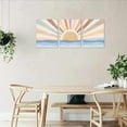 thumbnail image 4 of Boho Wall Art Set of 3, Framed Canvas Wall Art Rainbow Sun Rising on the Sea Design - Perfect for Mid-Century Modern Home Decor, Neutral Boho Wall Decor for Living Room, Bedroom, Bathroom, and Office, 4 of 6