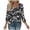 Black, variant on Women Fall Clothes V Neck Hippie Tie Dye 3/4 Sleeve Top Tees Tshirts Fall Blouse Fall Fashion Must Haves My Items