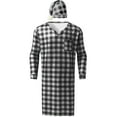 thumbnail image 2 of Bovxnpu Mens Nightshirt, Men's Checkered Printed Pajamas Loose And Elongated T-shirt Nightgown With Hat Set, 2 of 7
