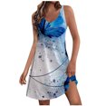 thumbnail image 1 of TSADFHJI Jupe en Satin Longue Robe Décontractée pour Femmes avec Poches Robe Maxi Dégradée d'Été Plage Col en V Robe Ample L Bleu Ciel, 1 of 4