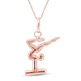 thumbnail image 3 of AFFY Gymnast Charm Pendant Necklace In 14k Rose Gold Over Sterling Silver, 3 of 5