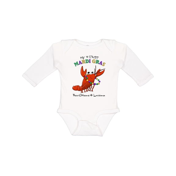 Inktastic My First Mardi Gras Crawfish Boys or Girls Long Sleeve Baby Bodysuit
