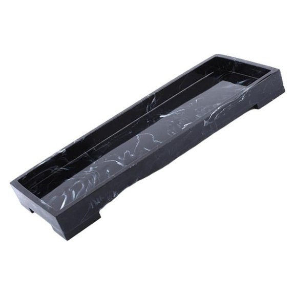 Wosthever Bandeja decorativa de almacenamiento para perfumes y joyas en el baño o el hogar Almacenamiento y organización del hogar Negro 29.3x11.3x2.9CM