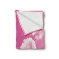 thumbnail image 2 of Coral Soft Flannel Fleece Throw Blanket, Pink Sky with Clouds Conceptual Airy Fantasy Dream Soft Spring Sunset, Cozy Plush for Indoor and Outdoor Use, 60" x 80", Pale Coral Pink, by Ambesonne, 2 of 5