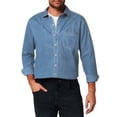 thumbnail image 4 of Mens T-shirts Men's Denim Work Shirt Long Sleeve Casual Button Down Shirt For Spring Summer Outdoor Daily Wear Stylish Comfortable Lightweight Mens Summer Long Sleeve plus Thin T Shirts Men Blue M, 4 of 4