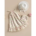 thumbnail image 3 of Coduop Toddler Girls Slip Dress,Spaghetti Straps Floral Summer A-line Dress,with Hat and Bags, 3 of 8